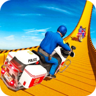 Police Bike Mega Ramp Stunts(重型警用摩托车模拟器无限金币版)v3.2安卓版