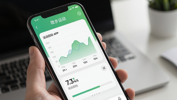 ΢���˶�APP����չʾ���ֻ���Ļ��ʾ�Ʋ�����ͼ�����˶�Ŀ����ȣ�������ɫ�������ִ���Լ���