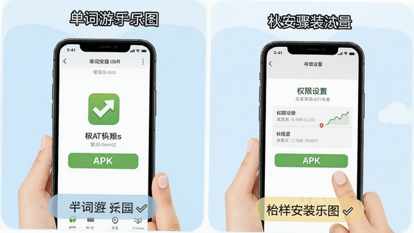 ��������԰�ֻ��˰�װ����ʾ��ͼ��չʾAPK��װ������Ȩ������ҳ�棬���̷̳��