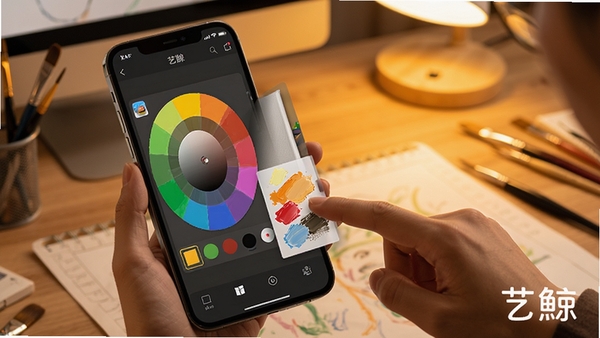 �վ�app������������չʾ���ֻ���Ļ��ʾ��ɫ���뻭�����棬�û���ָ����ѡȡ��ɫ�������д����վ�Ʒ��ˮӡ������Ϊůɫ������̨��ͻ��������Χ