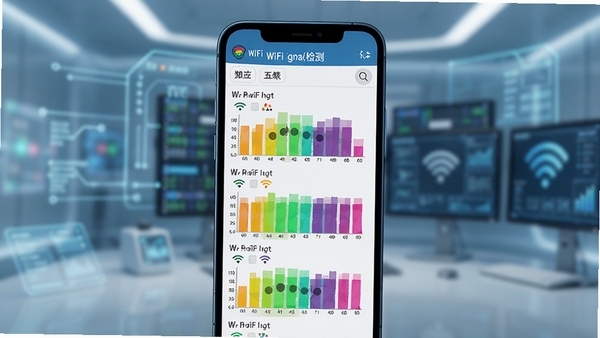 �����������WiFi�źż�����չʾ���ֻ���Ļ��ʾ���WiFi�ȵ��ź�ǿ�Ȳ�ɫ����ͼ������Ϊ���Ƽ����