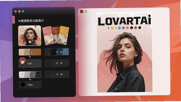 Lovartai�����������AI������ɫ������ʾ��չʾ��ͼƬ��ȡ��ɫ��Ӧ�õ������Ľ���