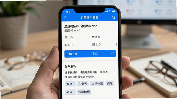 ע��˰��ʦȫ���APP������棬�ֻ���ʾһ��˰��ʦ����ѡ���⣬�·�����ϸ�𰸽����뿼���ǩ����������������ɫ������ȷѡ�ѧϰ��ΧŨ��