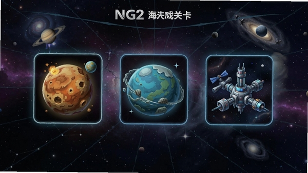 NG2ϵͳ��Ϸ�ؿ�ѡ����棬��ʾ�����ͬ��������Ϳռ�վͼ�꣬�����Ǻ�嫵�������ͼ��������Ƽ������