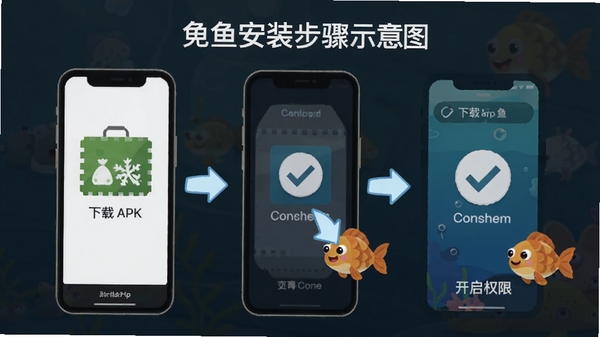 ������app��װ����ʾ��ͼ���ֻ���Ļ��ʾ����APK�������װ������Ȩ���������裬��ͨС��ָ����ͷ���������
