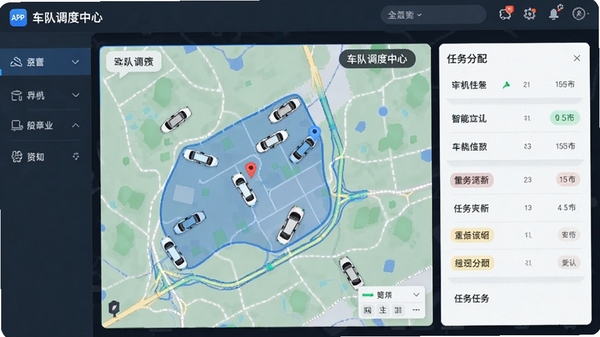 ˾���ܼ�APP���ӵ������Ľ��棬չʾ�೵����ͼ��λ����������б����������ܵ��ȳ���