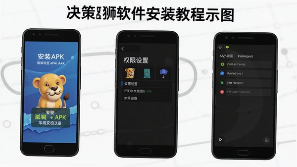 ����ʨ������װ�̳�ʾ��ͼ���ֻ���װAPK���裬Ȩ�����ý��棬��׿ϵͳ��ȫ����