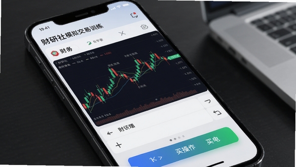 ������ģ�⽻��ѵ�����棬�ֻ���Ļչʾ��ƱK��ͼ������������ť������ִ���UI���