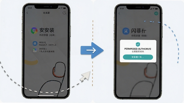 �����˶�APP��װ���ý��棬�ֻ���Ļ��ʾȨ�޹���ҳ�棬��ע��λ���洢��֪ͨ��Ȩ�޿��أ����̷̳��