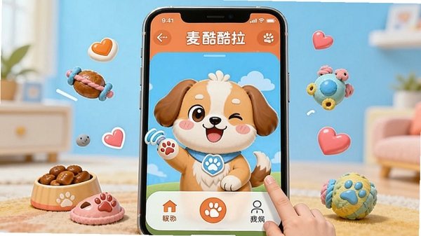 ��������ﻥ������AI��ͼ��ʾ�ʣ�һֻ�ɰ��Ŀ�ͨ�������ֻ���Ļ�����û���������Χ��ʳ���ߡ����ĵ�Ԫ�أ������������������������