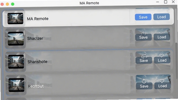 MA Remote ����������չʾ���������б���ÿ�����մ���Сͼ������ƣ��Ա��б���ͼ��ذ�ť��������ִ�
