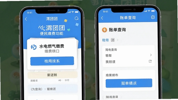 μ���ű���ɷѹ��ܽ��棬չʾˮ��ȼ���ɷ���ں��˵���ѯҳ�棬�ֻ�UI��ƣ�����չʾ��������