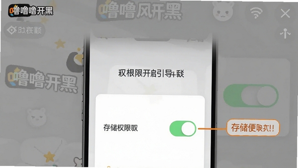 ���࿪���������ý����ͼ��չʾȨ�޿�������ҳ�棬�ֻ���Ļ�б�ע��˷�Ȩ�޺ʹ洢Ȩ�޿��أ��������������������࿪��logo