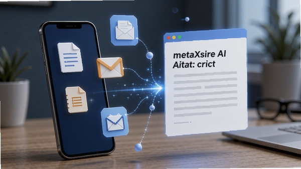 metaXsire AI �������ɹ�����ʾ���������ֻ���Ư�����ĵ����ʼ����ű���ͼ�꣬AI���ڽ���ЩԪ�����ϳ�һƪ��������