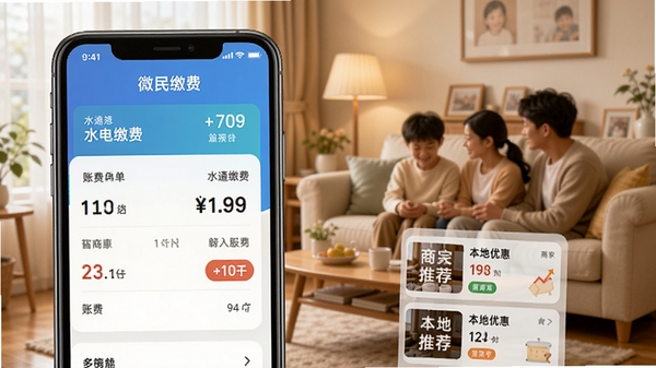 ΢������APP���ܽ����ͼ��չʾˮ��ɷ�ҳ��ͱ����Ż��Ƽ��б����ֻ���Ļ�г����������˵������̼��ۿ۱�ǩ������Ϊ��ܰ��ͥ�������ͻ����ݸ�Ч�������������