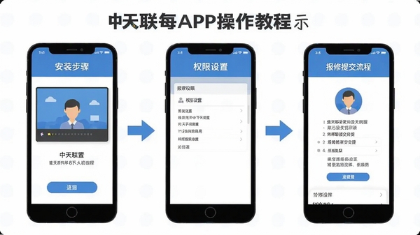 ������ÿ��APP�����̳�ʾ��ͼ��չʾ�ֻ���װ���衢Ȩ�����ý��桢�����ύ���̣������������ʺ����ֲ鿴����ƽ����Ʒ��