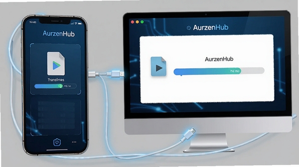 ����һ�� AurzenHub ���������ͼ���ֻ������֮���÷�������������ӣ�������ʾ�ļ�������������Ƽ�����ɫ������������ AurzenHub �����ɼ�