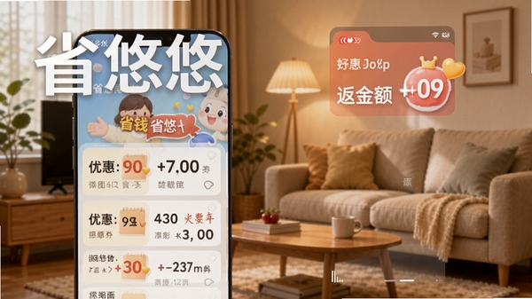 ʡ��app�ٷ�������չʾ���ֻ���Ļ�г����Ż�ȯ�б��ͷ���������Ϊ��ܰ�Ҿӳ�����ͻ��ʡǮ���⣬��������ʡ����Ŀ��ʾ