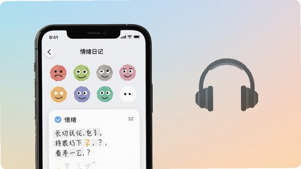 ѯ��Ӧ���������ռǽ��棬�ֻ���Ļ��ʾ��ɫ������ǩ�ͼ�¼��Ƭ���Ա��з��������Ķ���ͼ�꣬��������͵Ľ���ɫ�����ּ�¼����ɽ�ϵĳ���
