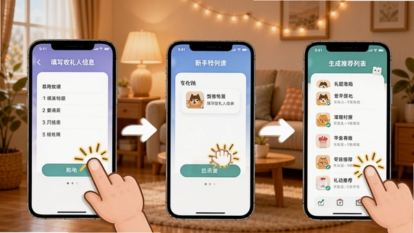 ����èAPP���ֻ��ϵ�ʹ�ý̳�ʾ��ͼ��չʾ����д��������Ϣ�������Ƽ��б��Ĳ������̣��������п�ͨ��ָ�����Ļ�Ķ���Ч��������Ϊ��ܰ�ļҾӻ�����ͻ�������Ժ������Ѻ�