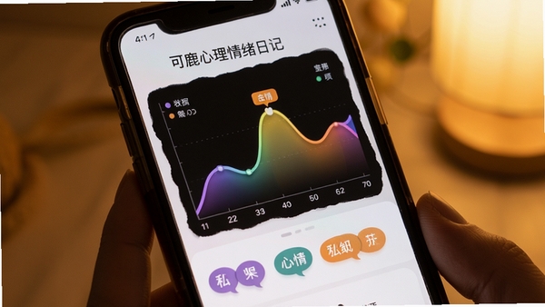 ��¹���������ռǹ��ܽ��棬�ֻ���Ļ��ʾ��ɫ��������ͼ�������ǩ������Ϊ��ܰ��ůɫ����ͻ�����ݿ��ӻ���˽�ܼ�¼
