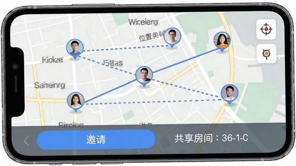 λ����ʵʱλ�ù�������չʾ���ֻ�������ʾ��ͼ�϶���û�ͷ��ͼ�꣬�˴�֮�������߱�ʶ���룬����ײ������밴ť�͹��������ţ�������Ƽ��ֱ��