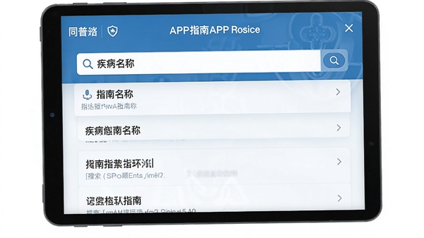 ͬ��ҽѧAPP�ٴ�ָ�ϼ������棬չʾ���������뼲�����ƺ���ֶ���ָ�Ͻ����������רҵ����ɫ����ɫ����ҽѧ���UI���