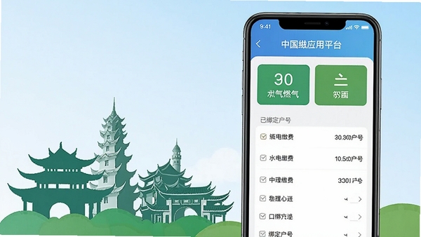 �й�����ȫʡ�ƶ�Ӧ��ƽ̨����ɷѹ��ܲ������棬��ʾˮ��ȼ���ɷ���ں��Ѱ󶨻����б����ֻ����й�����ɫ������Ӱװ�Σ������������������ֱ��������񳡾�