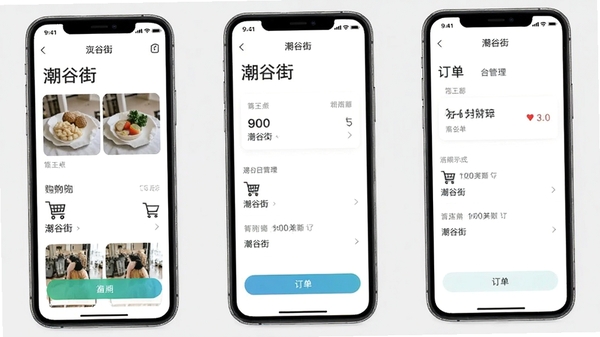 ���Ƚ�APP���ֻ��ϵĲ��������ͼ��չʾ���ﳵ�Ͷ�������ҳ�棬����������������Ƚ�����