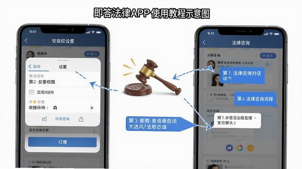 ������APPʹ�ý̳�ʾ��ͼ��չʾ�ֻ���װȨ�����ý����뷨����ѯ�Ի����̣�����������עÿһ������λ�ã������ֱ��