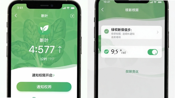 ��Ҷ���ʳAPP��ʳ��ʱ�������ֻ�����Ȩ��ҳ�����ͼ��չʾ֪ͨȨ�޿������裬��ɫ���·��