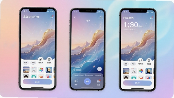 ʱ���ֽAPP����չʾ���ֻ���Ļ��ʾ�����Ķ�̬��ֽ�ͷ����ǩ����������͵Ľ���ɫ�ʣ�ͻ�����廭�ʺ�����������