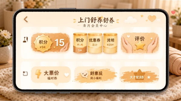 �������Ű�ĦAPP��Ա���Ľ��棬չʾ���֡��Ż�ȯ��������ڣ���Ʒ����ůרҵ��ͻ���û�����