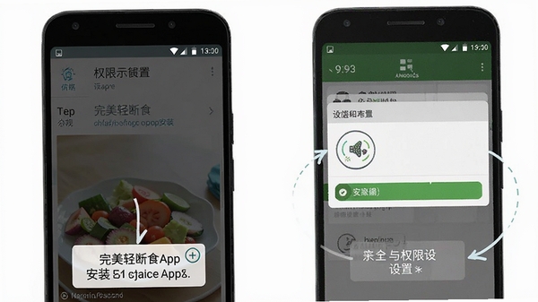 �������ʳApp���ֻ��ϵİ�װ��Ȩ������ʾ��ͼ����׿�ֻ���ȫ���ý��棬����δ֪��Դ��װ�����������ע
