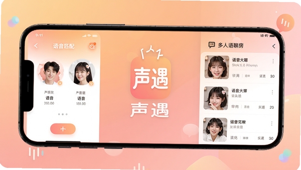 ����APP������չʾ���ֻ���Ļ�г�������ƥ�������������ķ��б���������������ů��ͻ�������罻���⣬����Ϊ��͵Ľ���ɫ��������������ʾ��������������LOGO