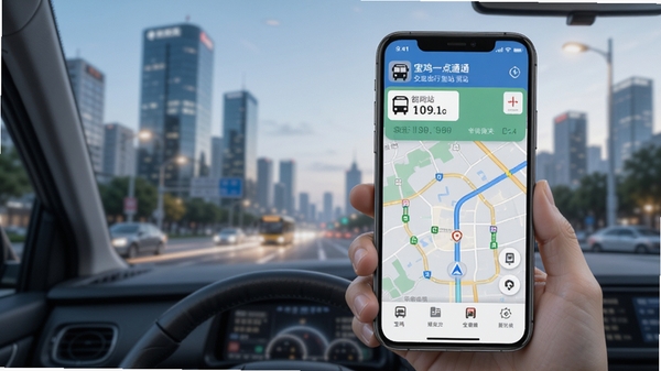 ����һ��ͨAPP��ͨ����ģ����ͼ��ʾ�ʣ��ֻ�չʾʵʱ������վ��Ϣ�͵�ͼ�������棬�ִ����н�ͨ���