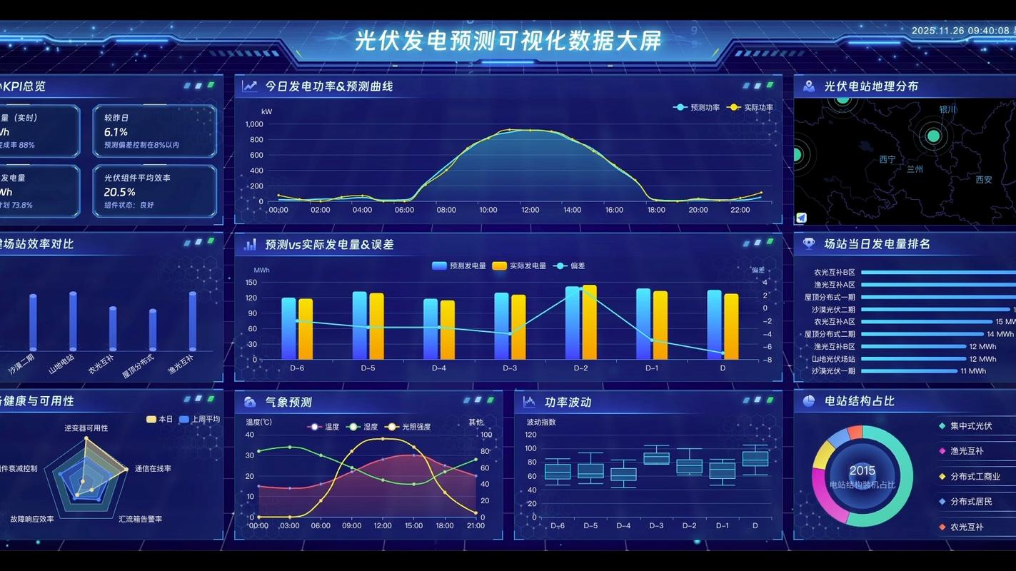 悦享Solar-分布式光伏智能管理发电数据曲线与收益分析界面