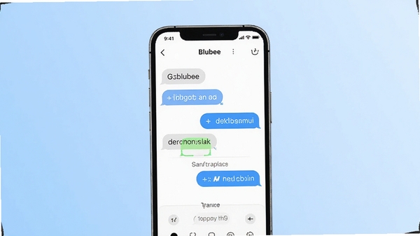 Blubee海外社交聊天翻译助手软件界面展示,简洁现代的UI设计,手机屏幕中显示多语言对话气泡和实时翻译效果,背景为浅蓝色渐变,突出智能翻译与跨语言沟通主题