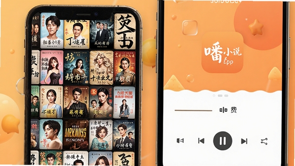 ����С˵��ѿ�APP����չʾ���ֻ���Ļ�г��ֺ���С˵����벥�ſ�����壬ůɫ������������ִ����