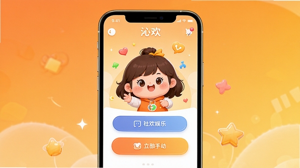 �߻�����������չʾͼ�������������ֻ���Ļ����Ļ����ʾ�߻�APP����ҳ���пɰ��Ŀ�ͨ��ɫ�ͻ�����ť����������ů�ĳȻ�ɫ���䣬ͻ���罻���ַ�Χ���������ʺ�����վ��ͼ