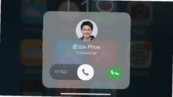 ����绰�������ֻ��������浯��ģ������Ľ�ͼ����ʾ����ͷ��ͻ���������ť������Ϊ��ɫ������ֽ��������������绰�ڽ���������