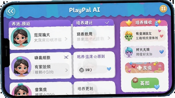 PlayPal AI��ɫ���ɹ滮���棬չʾ��ɫ�б����������飬ɫ���������ֻ�������ʾ����������PlayPal AI�����ɼ�