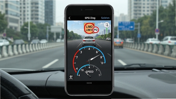 GPS���ӹ���������չʾʵʱ����Ԥ�����ܣ��ֻ���Ļ��ʾ��ǰ���������ٱ�־������Ϊ���е�·