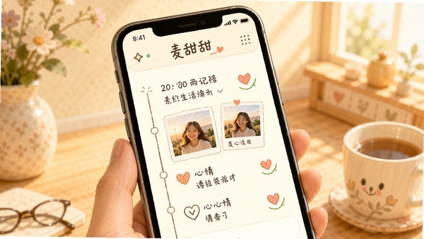����APP������չʾ�����µ��ŵ��ֻ����ֻ���Ļ����ʾʱ�����¼�б��������֡���Ƭ������ͼ�꣬��������͵�ůɫ����ͻ����¼�������õķ�Χ
