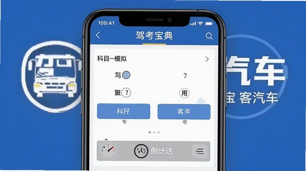 �ݿ�����ͻ���APP�����ͼ��չʾ��Ŀһģ�⿼��ҳ�棬�ֻ���Ļ����ʾѡ����͵���ʱ�������Ǽݿ�����ͻ�����Ʒ�Ʊ�ʶ�����������