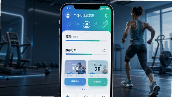 �����˶�APP���Ի��ƻ�����ҳ�棬�û����������������ݣ�������ʾ���������Ƽ�������Ƭ��AI��ͼ���ǿ���Ƽ����뽡����