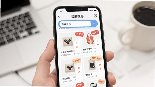 ������APP����չʾ���������Ż�ȯ���ܣ��ֻ���Ļ��ʾ��Ʒ�б����ۿ۱�ǩ���ִ���Լ�������ɫ����ͻ��ʡǮ��������