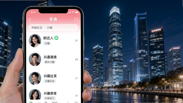 ����APPͬ���罻����չʾ���ֻ���Ļ����ʾ���������б�����Ȥ��ǩ������Ϊ�ִ�����ҹ����ɫ���������죬ͻ����ʵ���ѷ�Χ
