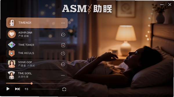 ASMR�����������Ž��棬��ʾ�����б��Ͷ�ʱ�����ã��û����ڴ��ϵļ�Ӱ����ܰ���ɷ�Χ��ͻ����������