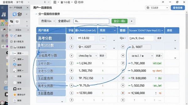 一分一段表软件中用户输入高考分数后显示全省排名位次的查询结果页面,数据清晰直观